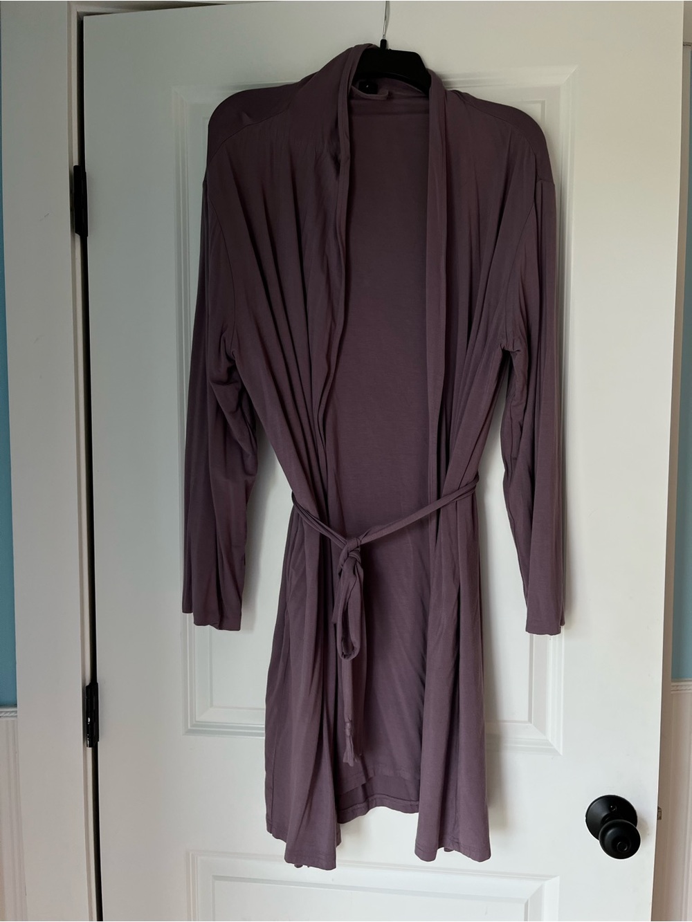 Lightweight Draped Wrap Jacket Robe in Mauve
